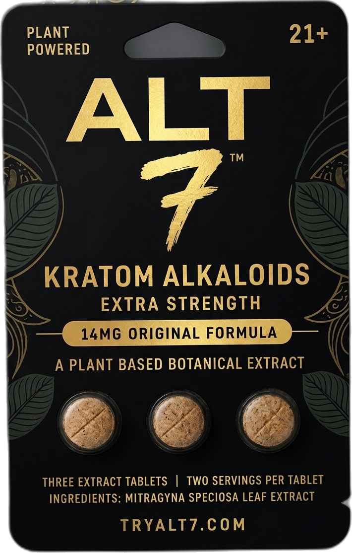 ALT7 kratom alkaloid extract tablets blister pack